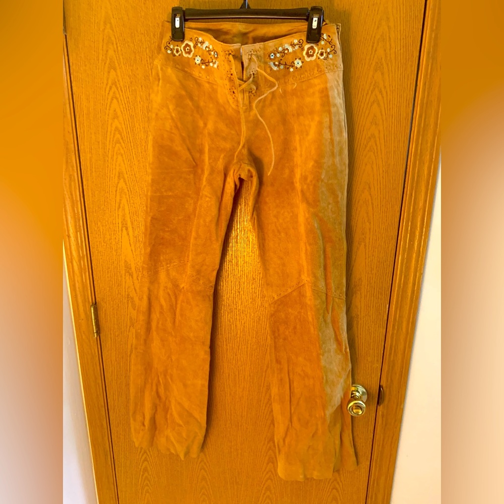 Three piece genuine leather pants top and jacket